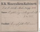 Etiketten zu Krokoit mit Vanquelinit (NHMW-MIN-An235)